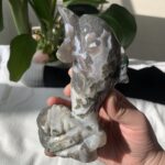 Crystal Dolphin Figurine Healing Moss Agate Dolphin Gift For Home Decor