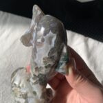 Crystal Dolphin Figurine Healing Moss Agate Dolphin Gift For Home Decor