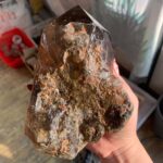 Natural Smoky Quartz Cluster On Wooden Base Large Grounding & Cleansing Crystal for Home & Meditation