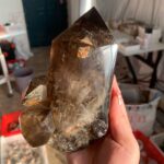 Natural Smoky Quartz Cluster On Wooden Base Large Grounding & Cleansing Crystal for Home & Meditation