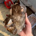 Natural Smoky Quartz Cluster On Wooden Base Large Grounding & Cleansing Crystal for Home & Meditation