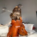 Natural Smoky Quartz Cluster On Wooden Base Large Grounding & Cleansing Crystal for Home & Meditation