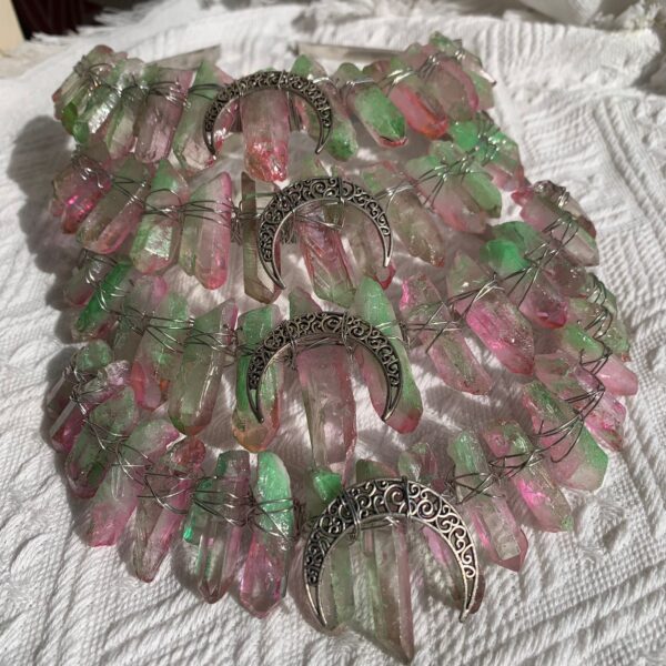 Aura Crystal Crown Colorful Aura Coated Natural Quartz Headband for Festival, Cosplay Witchy & Bridal Free Shipping