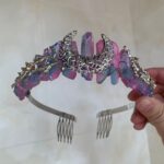 Aura Crystal Crown Colorful Aura Coated Natural Quartz Headband for Festival, Cosplay Witchy & Bridal Free Shipping