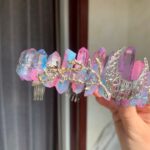 Aura Crystal Crown Colorful Aura Coated Natural Quartz Headband for Festival, Cosplay Witchy & Bridal Free Shipping