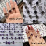 Crystal Ring Jewelry Amethyst Moonstone Smoky Quartz 2 Free Shipping