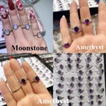Crystal Ring Jewelry Amethyst Moonstone Smoky Quartz 2 Free Shipping