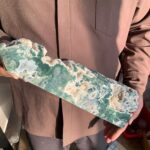 Large Moss Agate Tower Natural Garden Crystal for Growth Abundance Connection to Earth Free Shipping 380mm