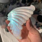 Aura Selenite Butterfly Wings On Stand Angel Aura Coated Crystal Butterfly Home Decoration