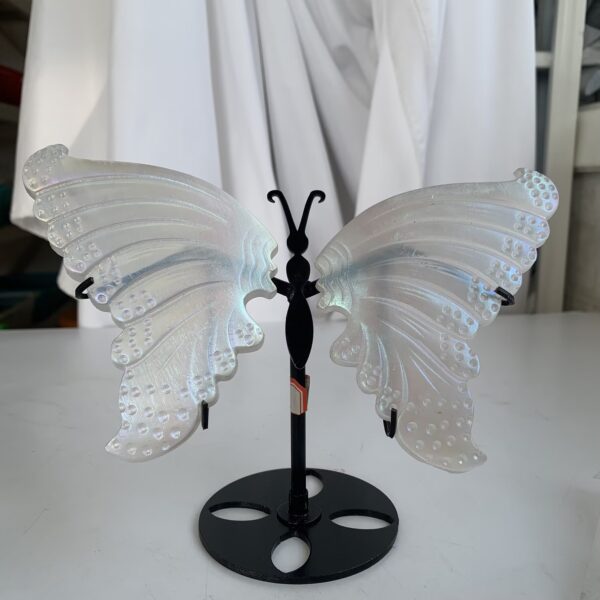 Aura Selenite Butterfly Wings On Stand Angel Aura Coated Crystal Butterfly Home Decoration