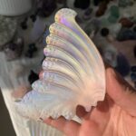 Aura Selenite Butterfly Wings On Stand Angel Aura Coated Crystal Butterfly Home Decoration
