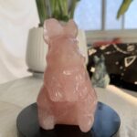 Big Rose Quartz Rabbit Large Natural Crystal Quartz Rabbit Standing Easter