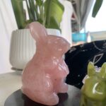 Big Rose Quartz Rabbit Large Natural Crystal Quartz Rabbit Standing Easter