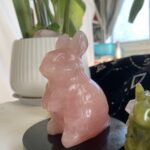 Big Rose Quartz Rabbit Large Natural Crystal Quartz Rabbit Standing Easter