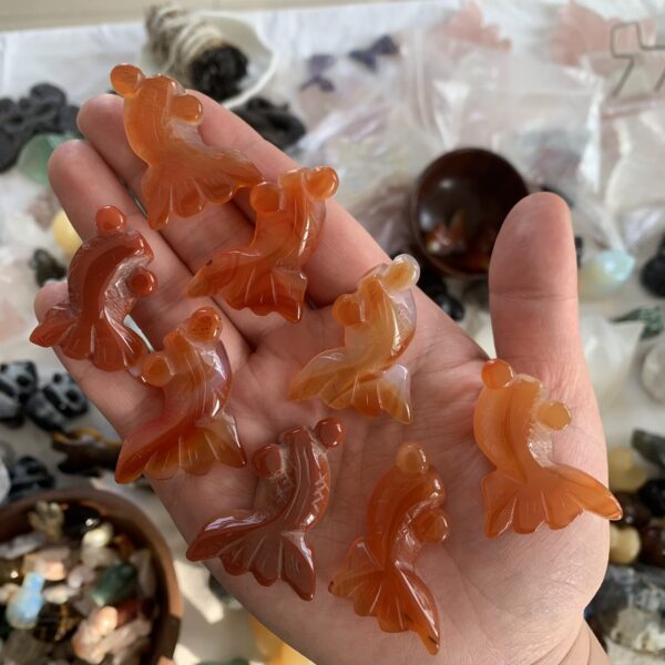 Carnelian Fish Carving Crystal Pendant DIY (6)