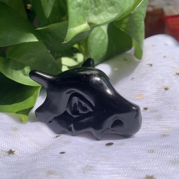 Crystal Cubone Statue Obsidian Quartz Pokemon Crystal Carving Collection Unique Pokemon Gifts