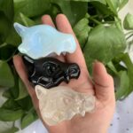 Crystal Cubone Statue Obsidian Quartz Pokemon Crystal Carving Collection Unique Pokemon Gifts