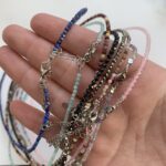 Gemstone Necklace Dainty Crystal Necklace Tiny Faceted Beaded Jewelry