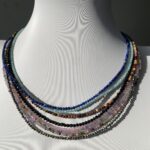Gemstone Necklace Dainty Crystal Necklace Tiny Faceted Beaded Jewelry