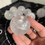 Optical Calcite Sphere Wholesale Small Iceland Spar Sphere Bulk Natural Crystal