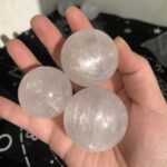 Optical Calcite Sphere Wholesale Small Iceland Spar Sphere Bulk Natural Crystal