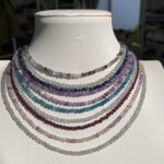 Natural Crystal Necklace Dainty Gemstone Necklace Tiny Faceted Beaded Jewelry Gift