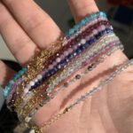 Natural Crystal Necklace Dainty Gemstone Necklace Tiny Faceted Beaded Jewelry Gift