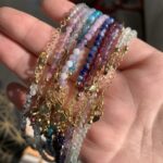 Natural Crystal Necklace Dainty Gemstone Necklace Tiny Faceted Beaded Jewelry Gift