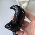 Black Obsidian Raven Crystal Crow Protection Grounding Spiritual Decor