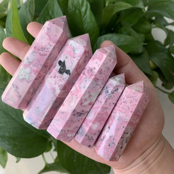 Peruvian Rhodonite Tower Obelisk Heart Chakra Healing Crystal