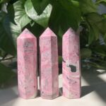 Peruvian Rhodonite Tower Obelisk Heart Chakra Healing Crystal