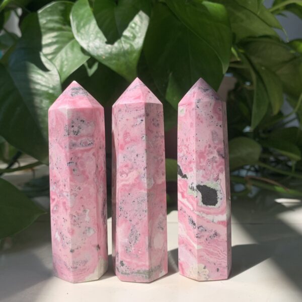 Peruvian Rhodonite Tower Obelisk Heart Chakra Healing Crystal