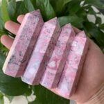 Peruvian Rhodonite Tower Obelisk Heart Chakra Healing Crystal