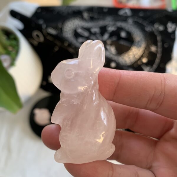 Small Rose Quartz Rabbit Wholesale Small Crystal Rabbit for Love Energy Home Decor Gifts