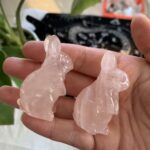 Small Rose Quartz Rabbit Wholesale Small Crystal Rabbit for Love Energy Home Decor Gifts