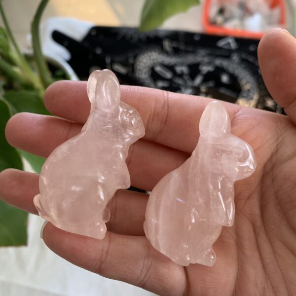 Small Rose Quartz Rabbit Wholesale Small Crystal Rabbit for Love Energy Home Decor Gifts