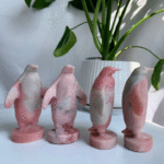 Natural Pink Opal Penguin Carving Wholesale Crystal Penguin Healing Animal