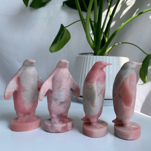 Natural Pink Opal Penguin Carving Wholesale Crystal Penguin Healing Animal